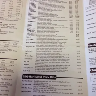 the menu