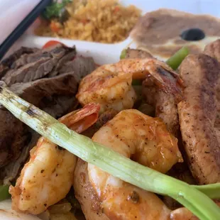 Fajitas Mix with jumbo shrimp.  72. Fajitas Mix
