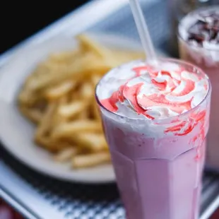 a milkshake and fries