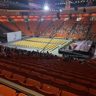 a view from the upper level of the arena