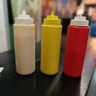 wasabi, curry and spicy mayo