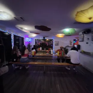 people eating and drinking