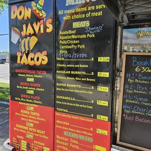 menu