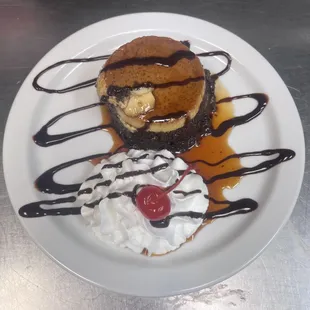 Try our delicious chocolate flan for desert!