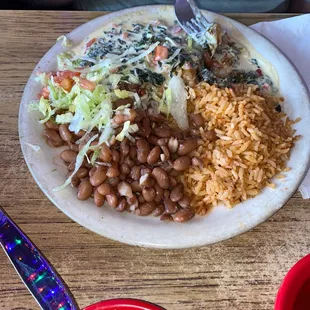 Spinach Enchiladas plate