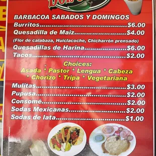 soups and chowder, menu