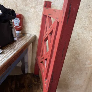 Heavy wood chairs  and nicely painted