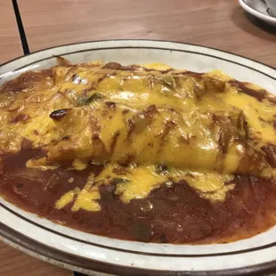 Chicken enchiladas was cheesey