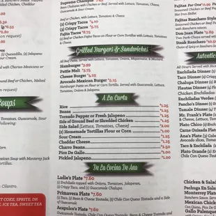 the menu