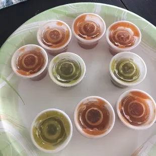 Green &amp; red salsa was just ok.