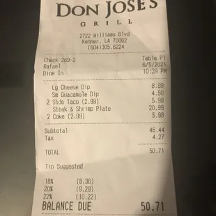 Ticket for burned food....