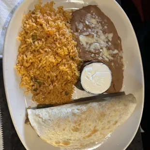 Chicken and steak fajitas dinner