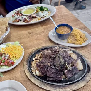 Beef fajitas and Acapulco Shrimp