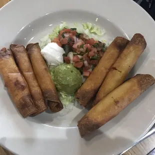 Chicken Flautas were burnt.