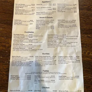menu