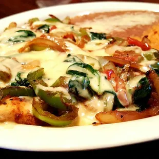 a plate of mexican food