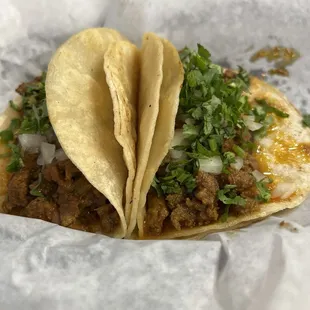 Fajita tacos double corn tortillas