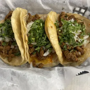 Fajita tacos on corn