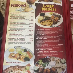 Don Juan DC menu