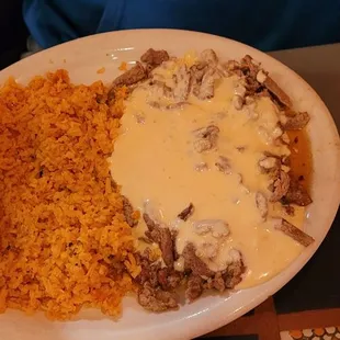 Steak with cheese