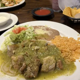 Carnitas Dinner with salsa verde