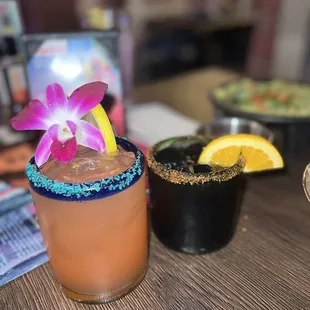 a drink with a flower