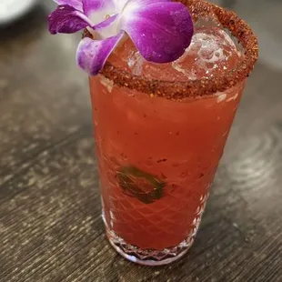 Strawberry jalapeño margarita