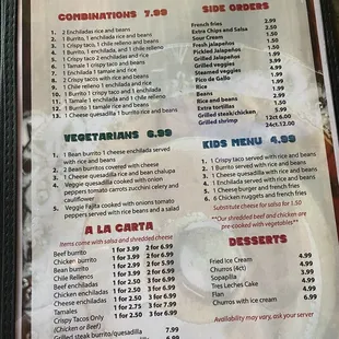 the menu