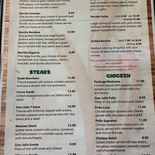 the menu