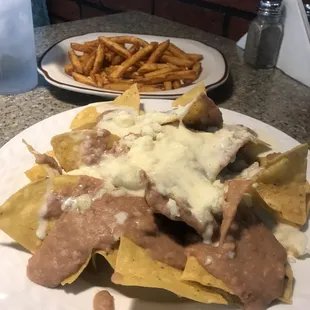 Refried Beans and chips