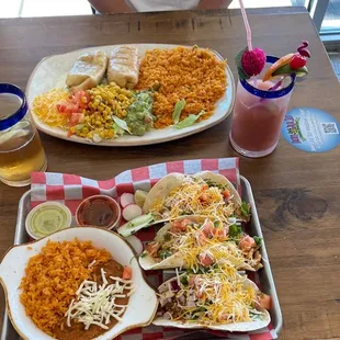two plates of mexican food