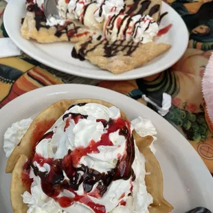 Fried Ice cream and Sopapillas.