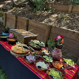 Small taco bar set up