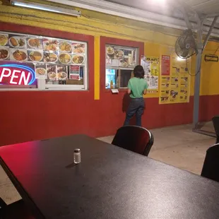 She's putting in our orders...