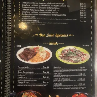 Huge menu selection