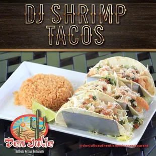 shrimp tacos and rice