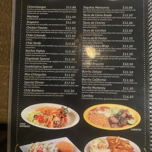 Huge menu selection