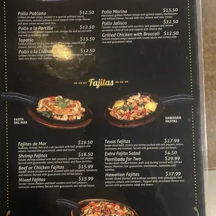 Huge menu selection