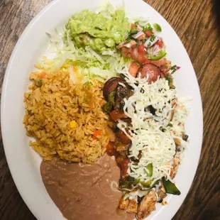 a plate of mexican food