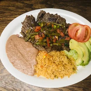 a plate of mexican food