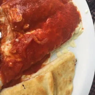 Vegetarian#6 (cheese enchilada, bean burrito and Cheese quesadilla)