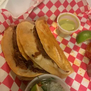 Forgot to take pics of all six but these are amazing tacos. The red salsa is not my favorite and is hotter than lit kerosene!