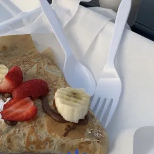 Crepé with Strawberries and Banana