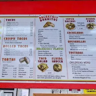 Menu/prices as of 03/18/23.