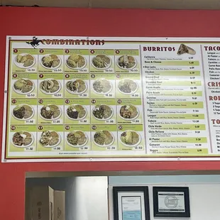 The current menu as of 9/7/23