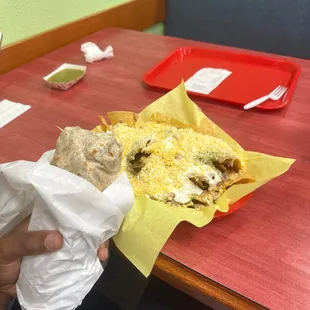 California Burrito &amp; Super Nachos (no meat)