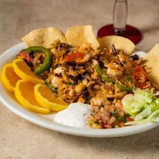 a plate of mexican food