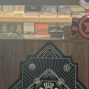 cigars on shelves