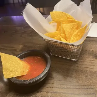 Complimentary chips and salsa