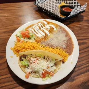 Taco and 2 Enchilada Combo